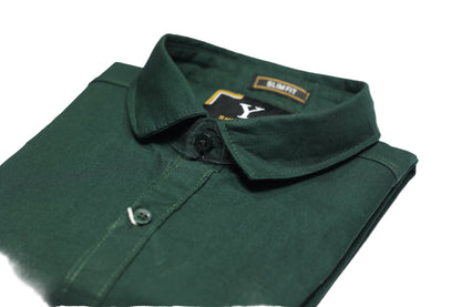 Full Sleeve Peacock Green Solid cotton shirt