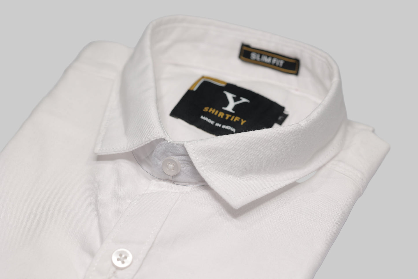 Full Sleeve White Solid cotton shirt