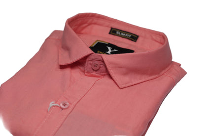 Full Sleeve Apricot Solid cotton shirt