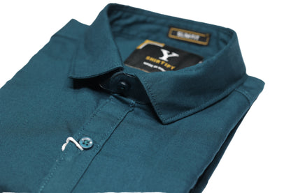 Full Sleeve Royal Blue Solid cotton shirt