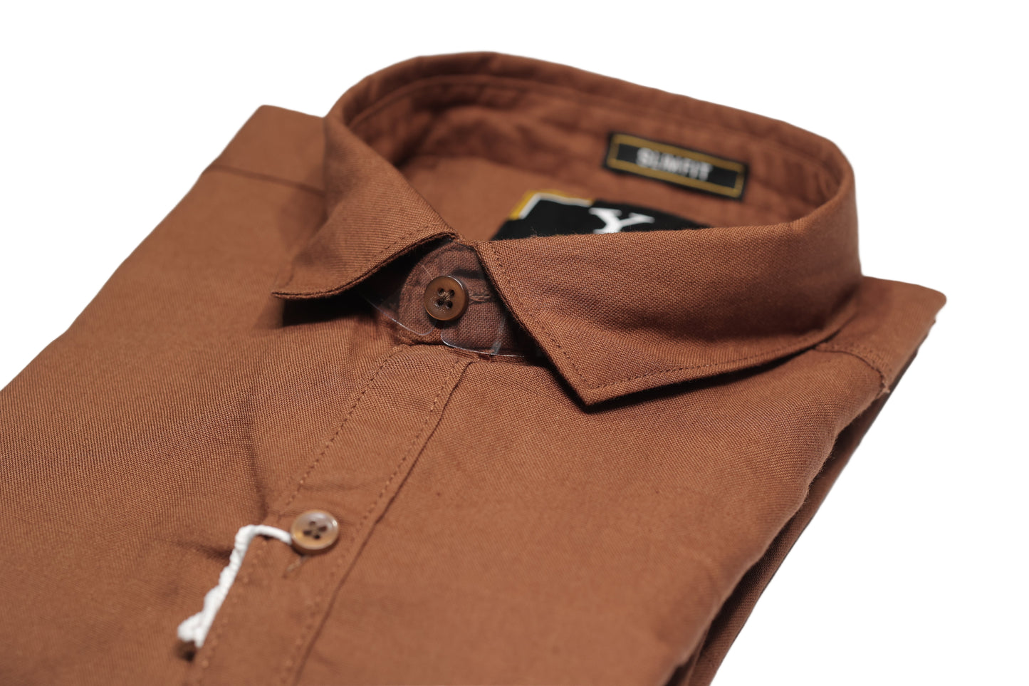 Full Sleeve Brown Solid cotton shirt