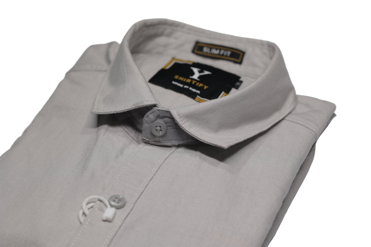 Full Sleeve Ash Grey Solid cotton shirt