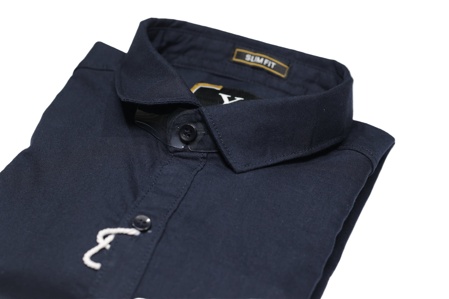 Full Sleeve Dark Blue Solid cotton shirt