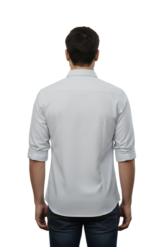 Yshirtify Ash Grey Full Sleeve Solid cotton shirt