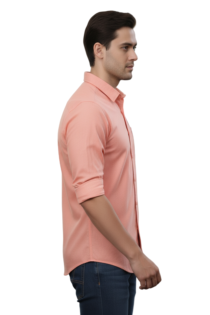 Full Sleeve Apricot Solid cotton shirt