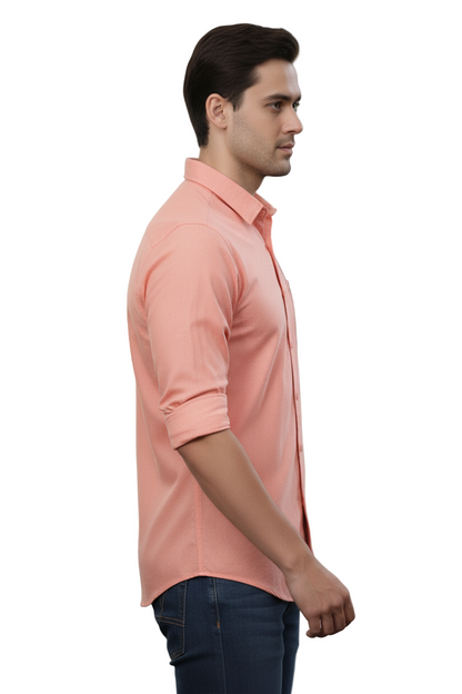 Full Sleeve Apricot Solid cotton shirt