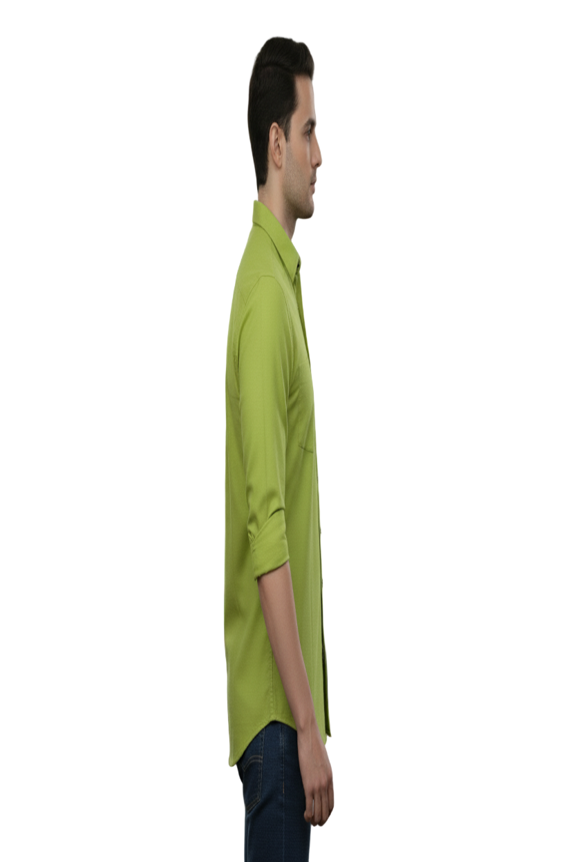 Full Sleeve Royal Green Solid cotton shirt