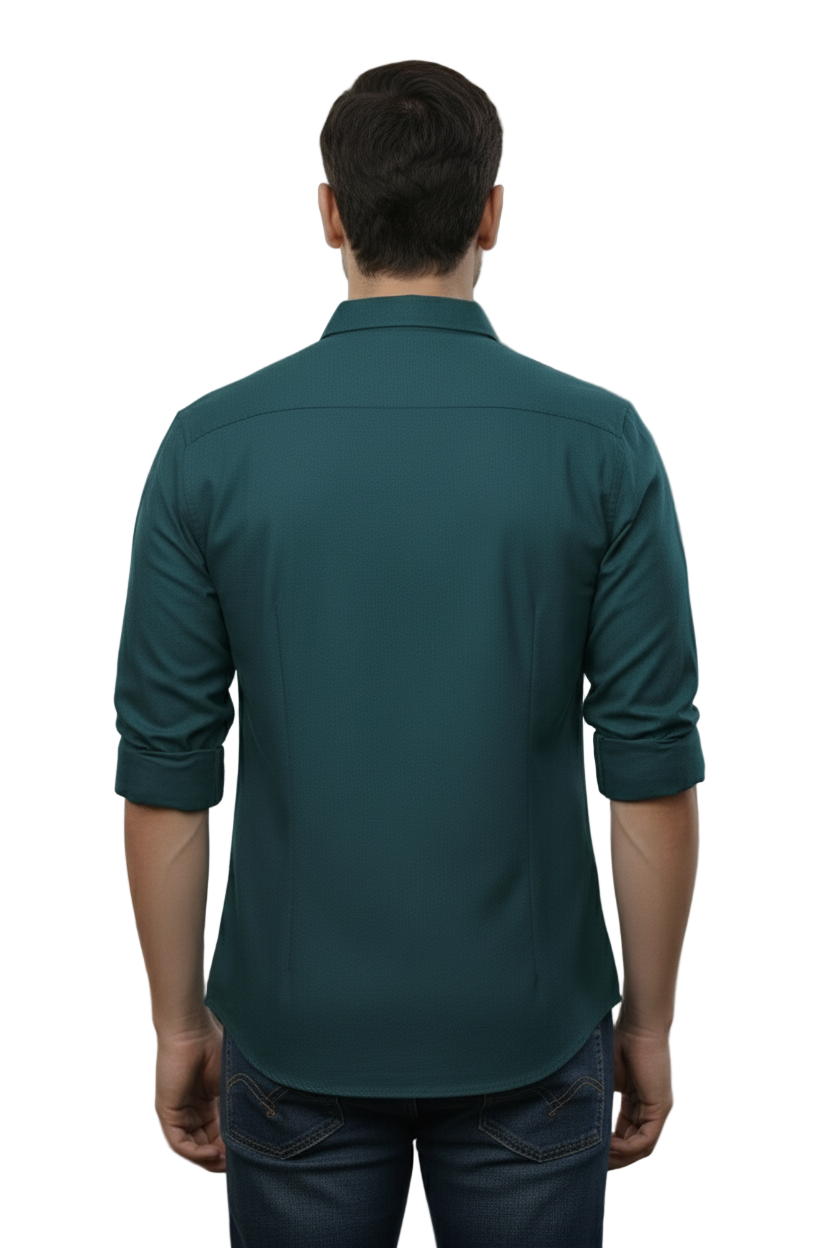 Full Sleeve Royal Blue Solid cotton shirt