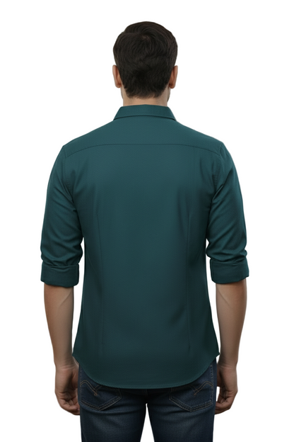 Full Sleeve Royal Blue Solid cotton shirt