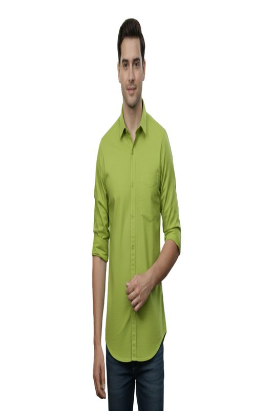 Yshirtify Royal Green Full Sleeve Solid cotton shirt