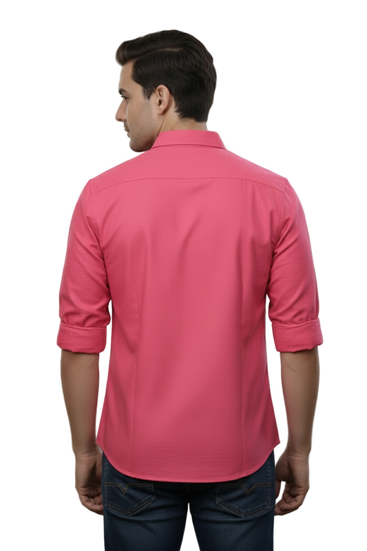 Yshirtify Onion Red Full Sleeve Solid cotton shirt